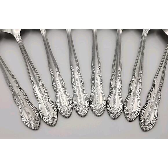 8 Wesley Forge WLF2 Place Oval Soup Spoon Stainless Steel Floral Art Deco 7 1/8" - Picture 8 of 10